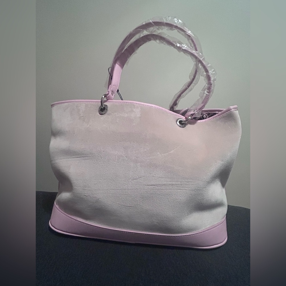 Juicy Couture Twig Scottie Dogs Tote Bag Pink Velour Rare Shopper NWT - Picture 4 of 12